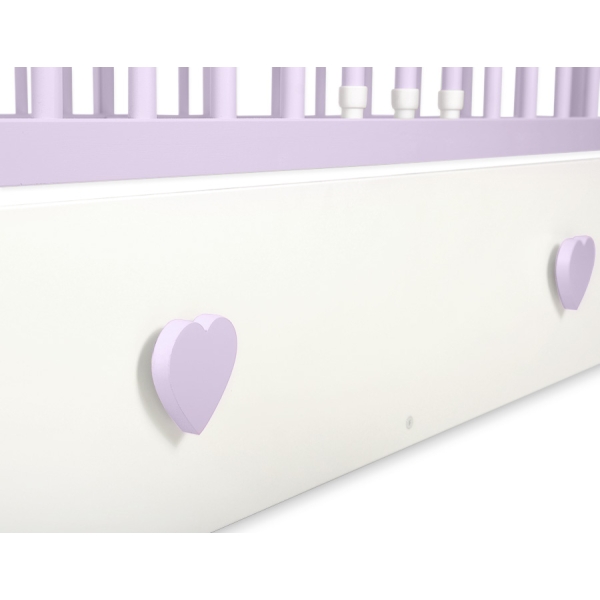 Ledikant met Lade Lorenzo MAXI Wit Purper