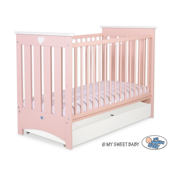 Ledikant met Lade Pastelroze 120x60 cm - Lorenzo STANDARD