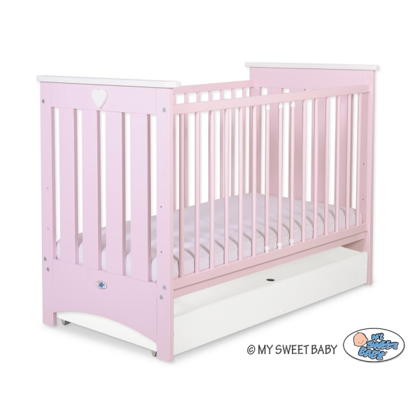 Ledikant met Lade Roze 120x60 cm  - Lorenzo III STANDARD