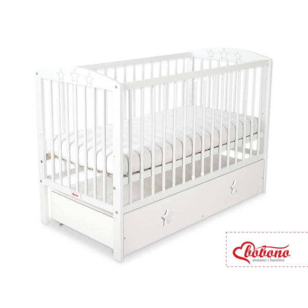 Ledikant met Lade Sterren voor Baby  120x60cm Matras Wielen MAXI Sterren