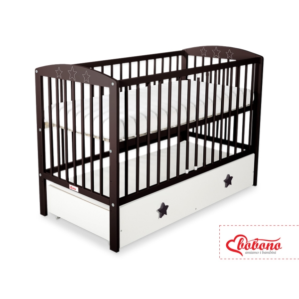 Ledikant met Lade Sterren voor Baby  120x60cm Matras Wielen MAXI Sterren