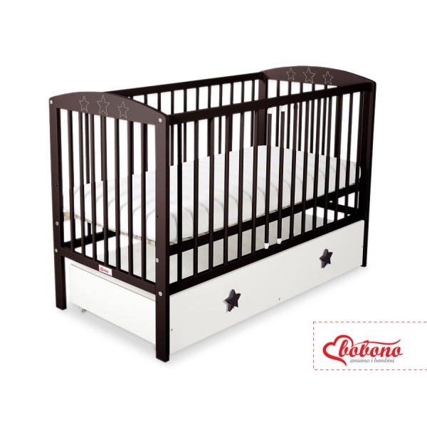 Ledikant met Lade Sterren voor Baby  120x60cm Matras Wielen MAXI Sterren