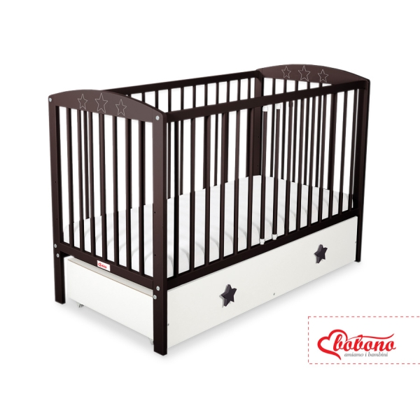 Ledikant met Lade Sterren voor Baby  120x60cm Matras Wielen MAXI Sterren