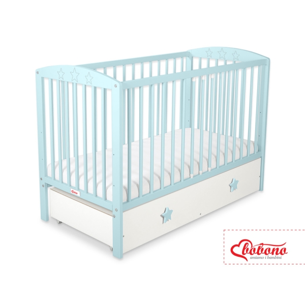 Ledikant met Lade Sterren voor Baby  120x60cm Matras Wielen MAXI Sterren