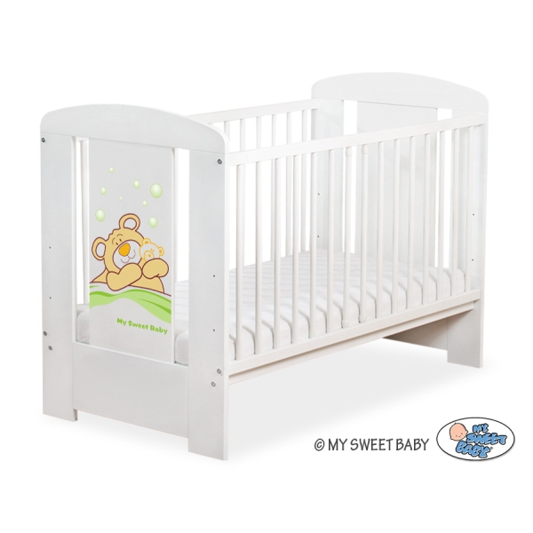 Ledikant Tedy Bear Barnaba 120x60 cm Wit Teddy Bear Branaba