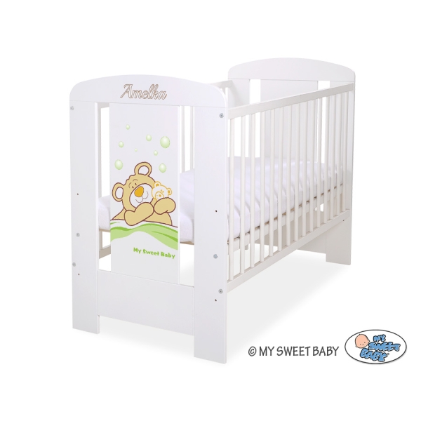 Ledikant Tedy Bear Barnaba 120x60 cm Wit Teddy Bear Branaba