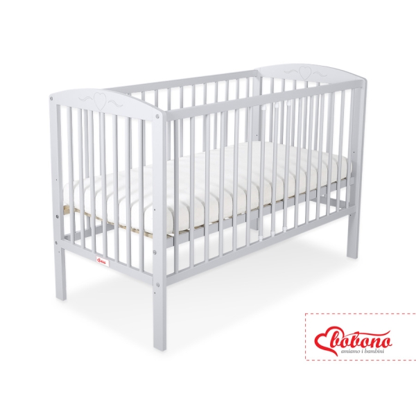 Ledikant voor Baby  120x60cm Matras Wielen Grijs