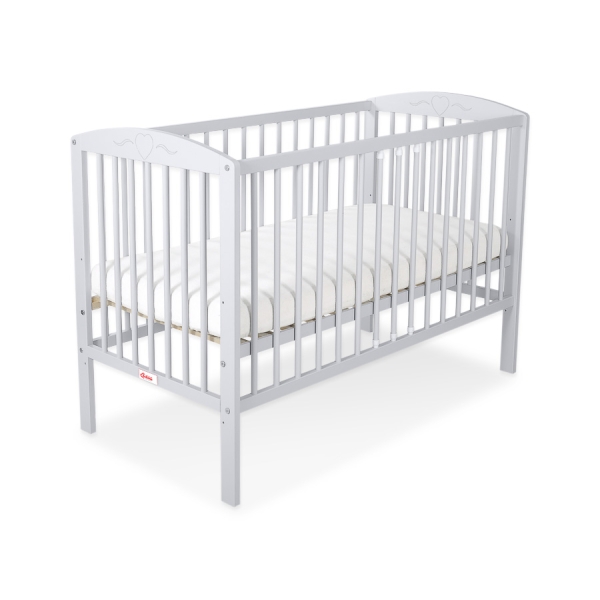 Ledikant voor Baby  120x60cm Matras Wielen Grijs