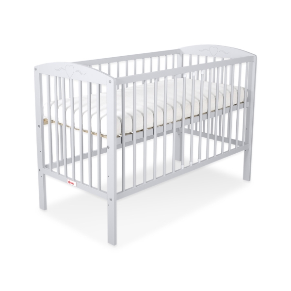 Ledikant voor Baby  120x60cm Matras Wielen Grijs