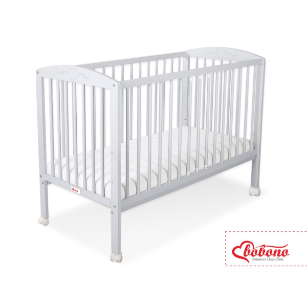 Ledikant voor Baby  120x60cm Matras Wielen Grijs