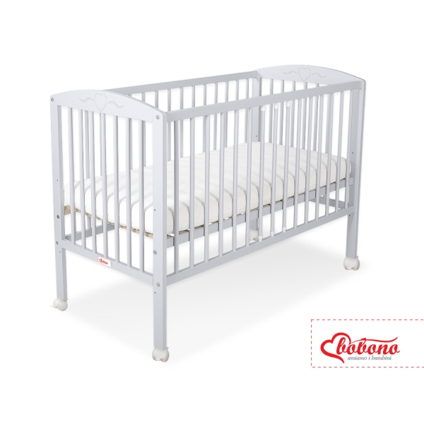 Ledikant voor Baby  120x60cm Matras Wielen Grijs