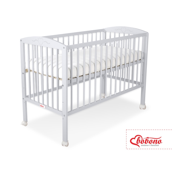 Ledikant voor Baby  120x60cm Matras Wielen Grijs