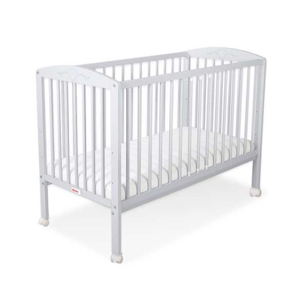 Ledikant voor Baby  120x60cm Matras Wielen Grijs