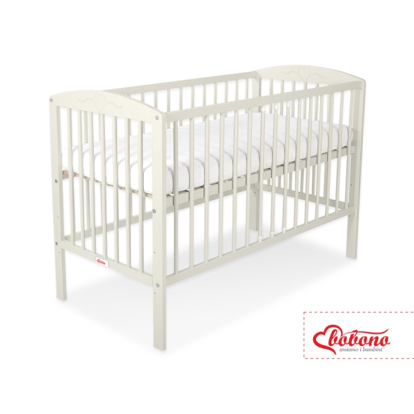 Ledikant voor Baby  120x60cm Matras Wielen Ivoor