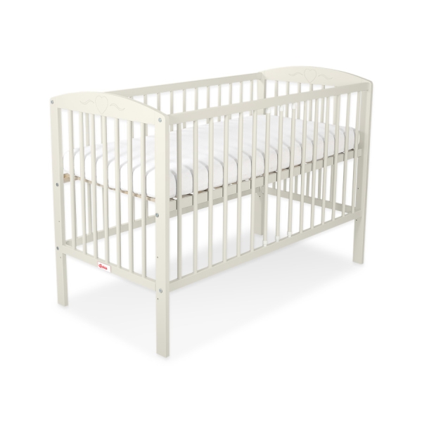 Ledikant voor Baby  120x60cm Matras Wielen Ivoor