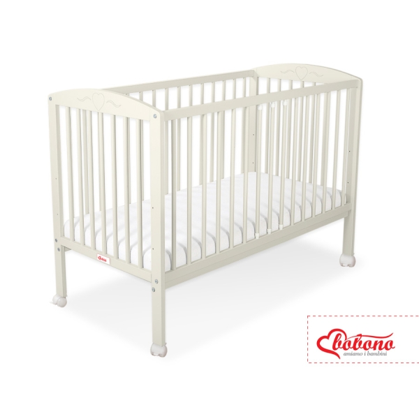 Ledikant voor Baby  120x60cm Matras Wielen Ivoor