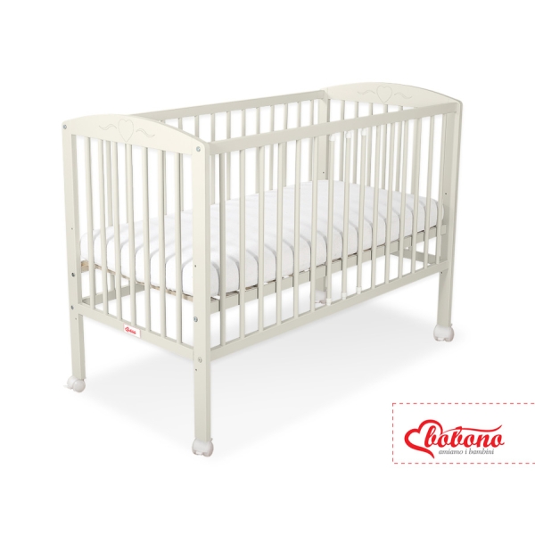 Ledikant voor Baby  120x60cm Matras Wielen Ivoor