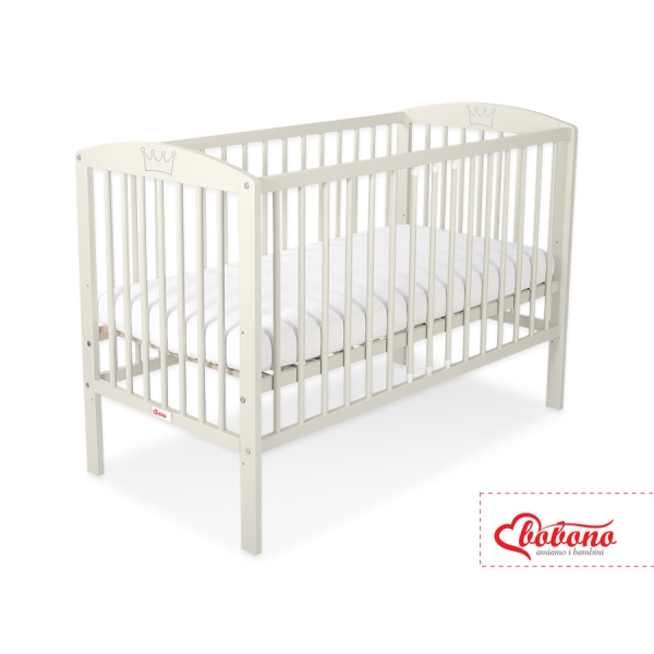 Ledikant voor Baby  120x60cm Matras Wielen   Ivoor