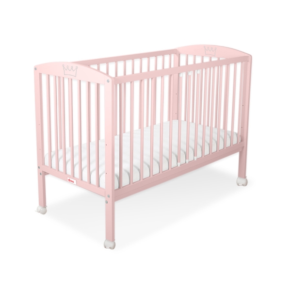 Ledikant voor Baby  120x60cm Matras Wielen   Poederroze