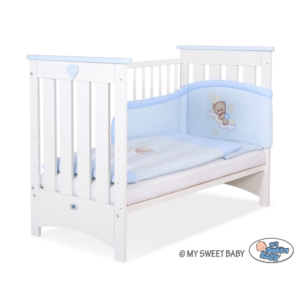 Ledikant  Wit Blauw 120x60 cm - Lorenzo