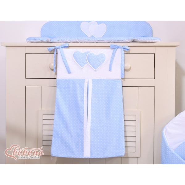 Luiertas - Harten Mint Blauw Polkaprikker