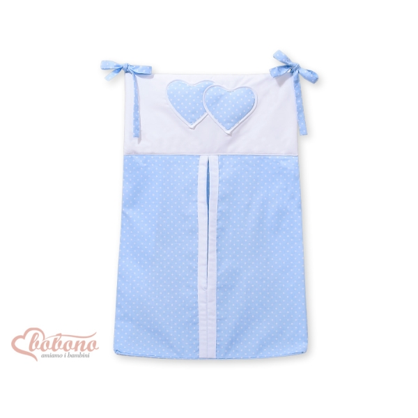 Luiertas - Harten Mint Blauw Polkaprikker