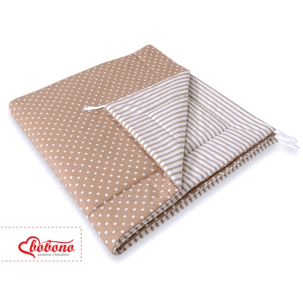 MINI TIPI SET: Tipi-tent + speelmat + GRATIS decoratieve veren Bruin Beige Polkaprikker