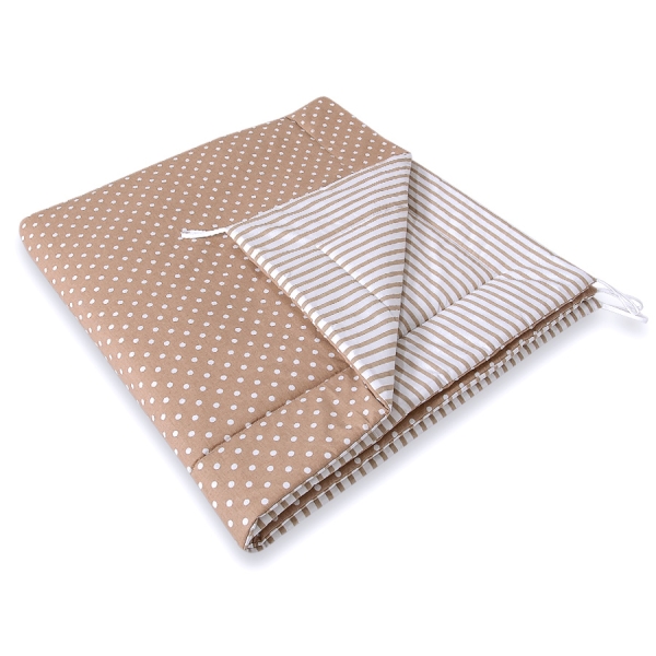 MINI TIPI SET: Tipi-tent + speelmat + GRATIS decoratieve veren Bruin Beige Polkaprikker