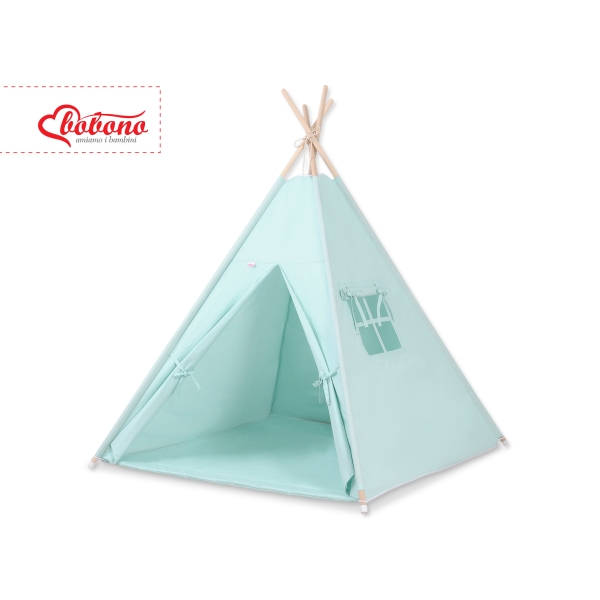 MINI TIPI SET: Tipi-tent + speelmat + GRATIS decoratieve veren Mint