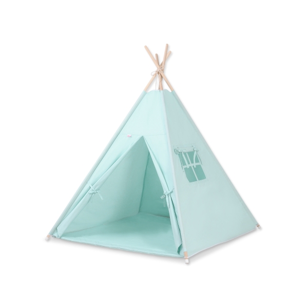 MINI TIPI SET: Tipi-tent + speelmat + GRATIS decoratieve veren Mint