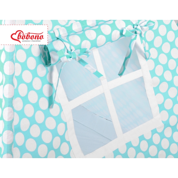 MINI TIPI SET: Tipi-tent + speelmat + GRATIS decoratieve veren Turkoois