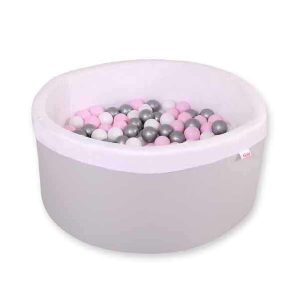 Minky Ballenbak met Ballen 200 st Grijs