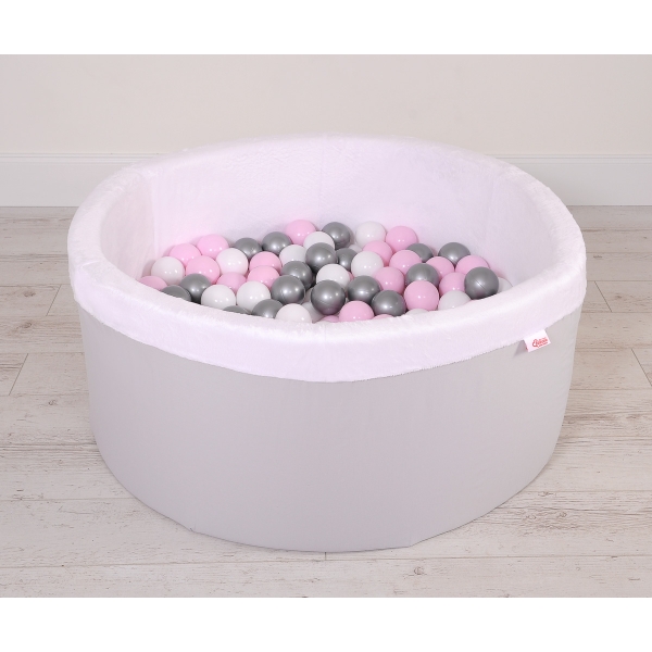 Minky Ballenbak met Ballen 200 st Grijs