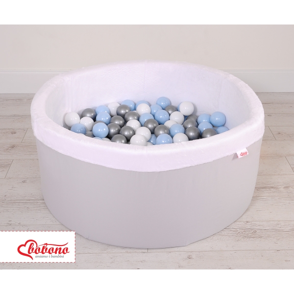 Minky Ballenbak met Ballen 200 st Grijs
