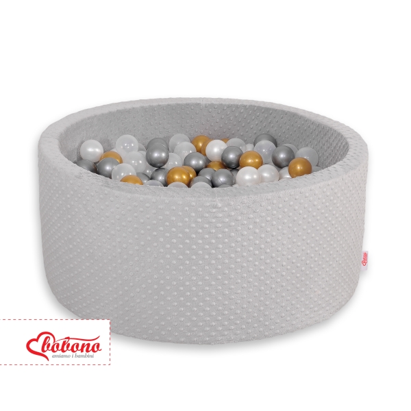 Minky Ballenbak met Ballen 200 st Grijs