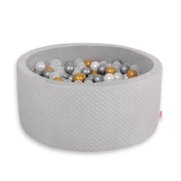Minky Ballenbak met Ballen 200 st Grijs