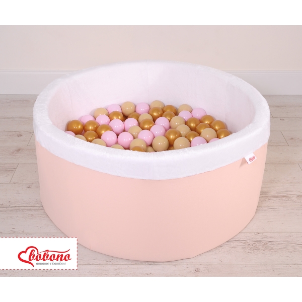 Minky Ballenbak met Ballen 200 st Poederroze