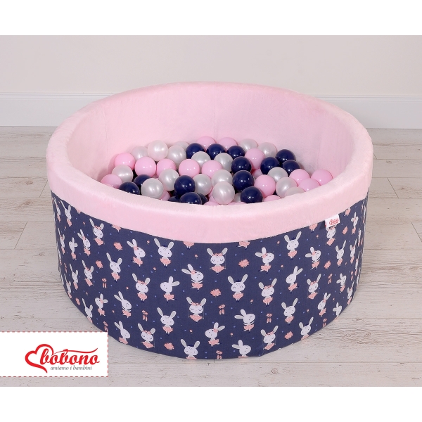Minky Ballenbak met Ballen 4x50 st Blauw Konijnen