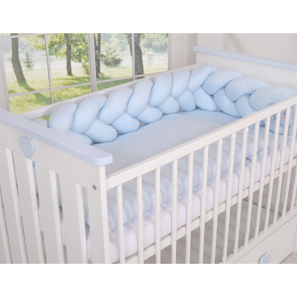 My Sweet Baby Gevlochten Bedbumper voor Babybed 180 cm Blauw Voor Jongens