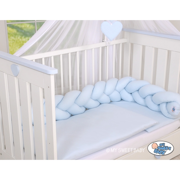 My Sweet Baby Gevlochten Bedbumper voor Babybed 180 cm Blauw Voor Jongens