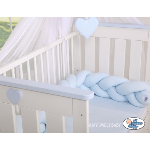 My Sweet Baby Gevlochten Bedbumper voor Babybed 180 cm Blauw Voor Jongens
