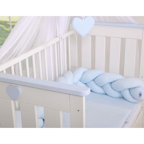My Sweet Baby Gevlochten Bedbumper voor Babybed 180 cm Blauw Voor Jongens