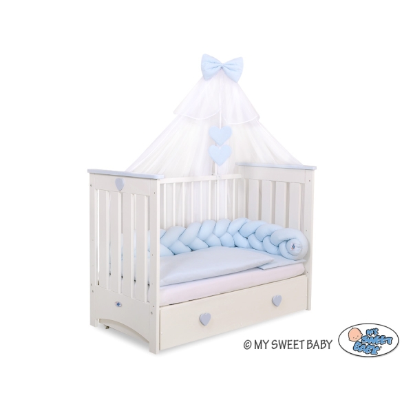 My Sweet Baby Gevlochten Bedbumper voor Babybed 180 cm Blauw Voor Jongens