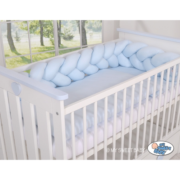 My Sweet Baby Gevlochten Bedbumper voor Babybed 180 cm Blauw Voor Jongens