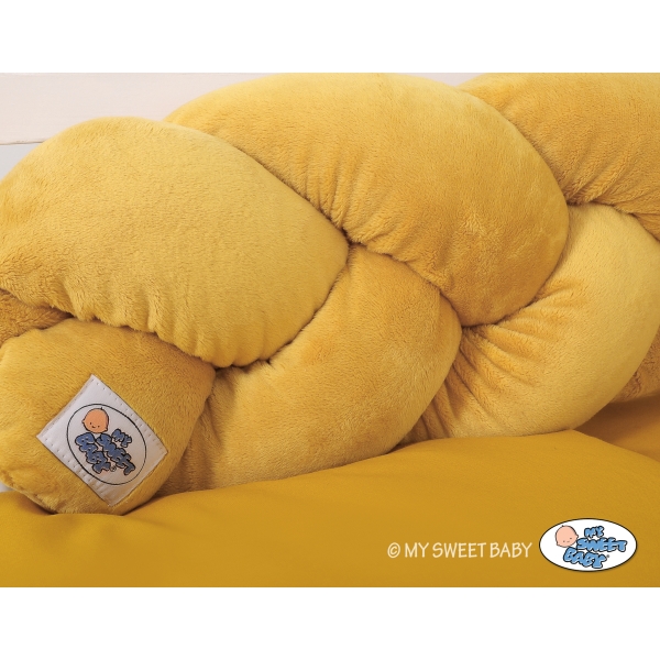 My Sweet Baby Gevlochten Bedbumper voor Babybed 180 cm Geel