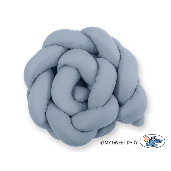 My Sweet Baby Gevlochten Bedbumper voor Babybed 180 cm Pastelblauw