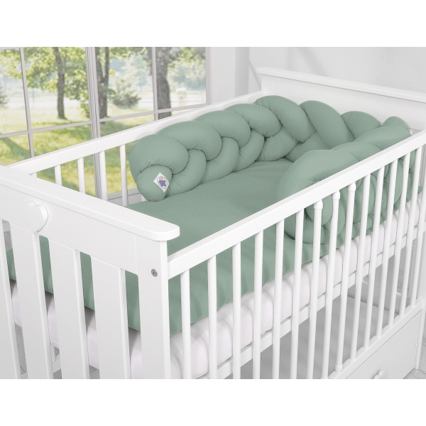 My Sweet Baby Gevlochten Bedbumper voor Babybed 180 cm Pastelgroen