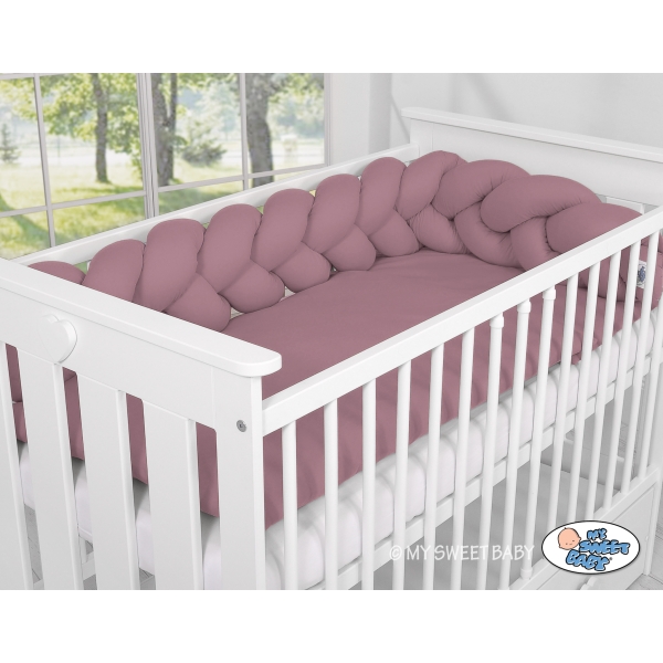 My Sweet Baby Gevlochten Bedbumper voor Babybed 180 cm Pastelviolet