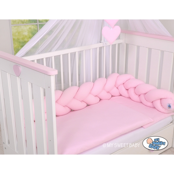 Roze bedrand gevlochten