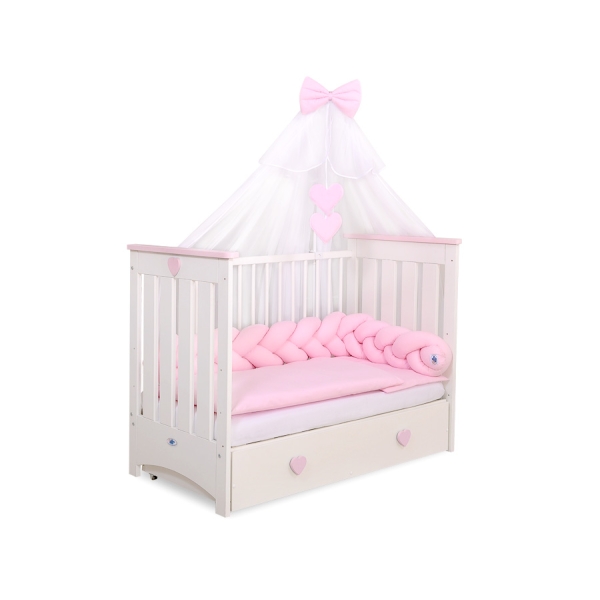 My Sweet Baby Gevlochten Bedbumper voor Babybed 180 cm Roze